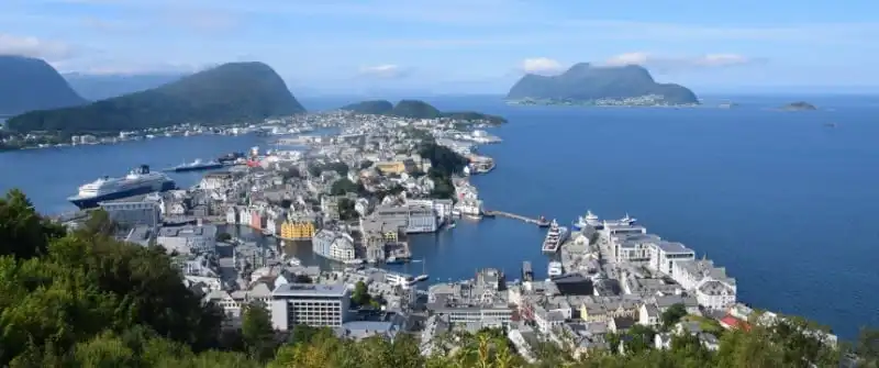 Ålesund norwegen stadt panorma