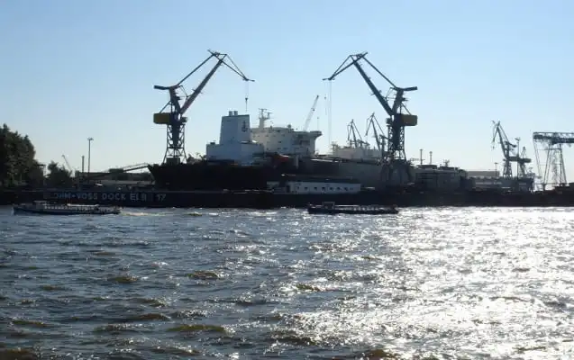 Frachthafen Hamburg aus Sicht der Landungsbrücken