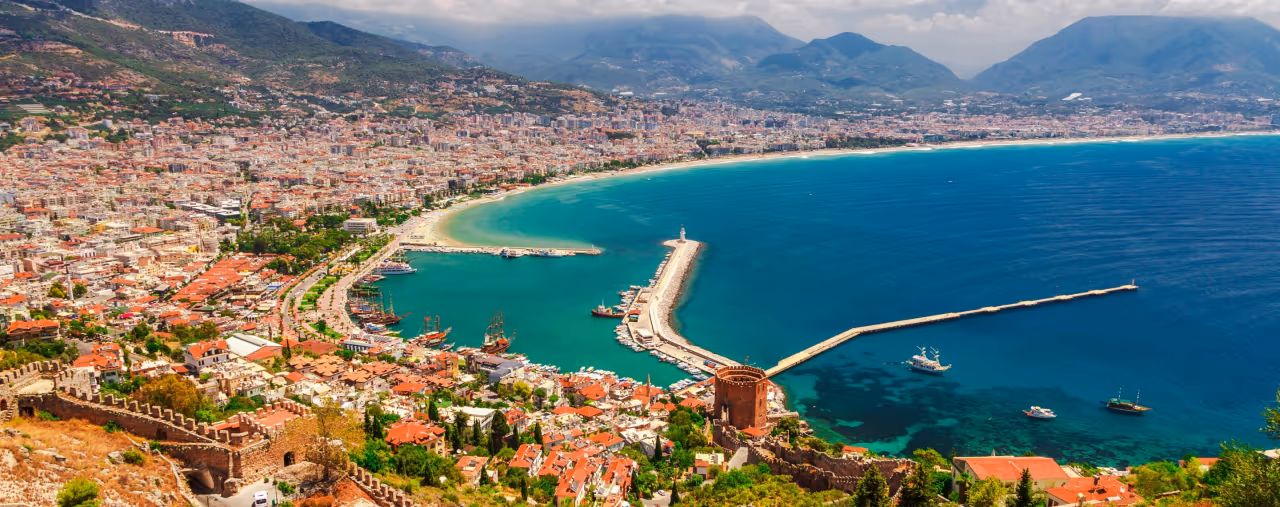 Panoramablick auf Alanya in der Türkei