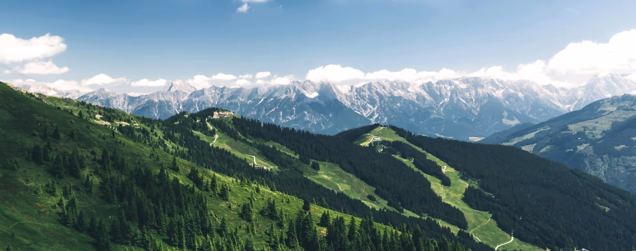 Blick auf die Berge in Schmitten, Österreich