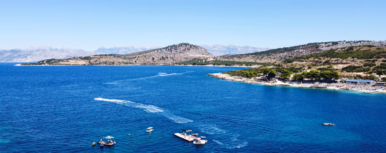 Panorama Küste bei Ksamil, Albanien