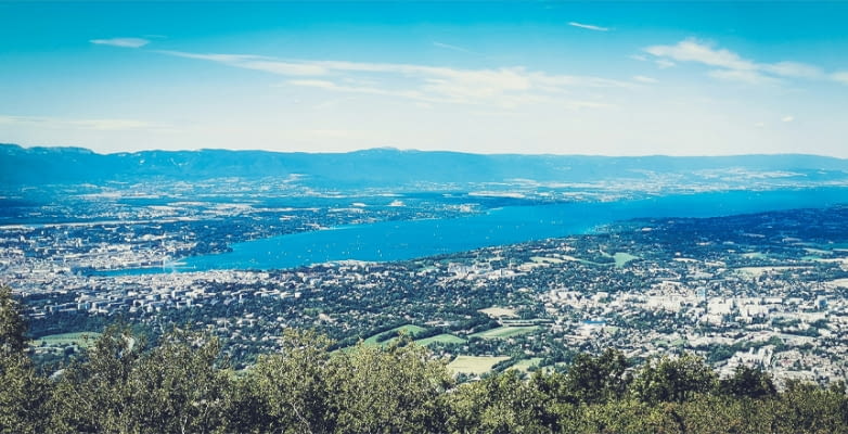 Panoramablick auf den Genfersee, Schweiz