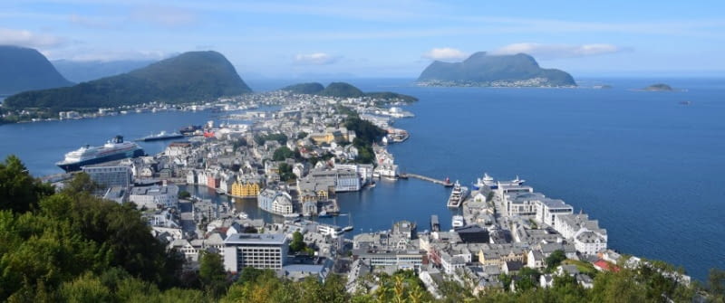 Ålesund norwegen stadt panorma