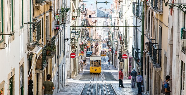 Straßenbahn in Lissabon, Portugal